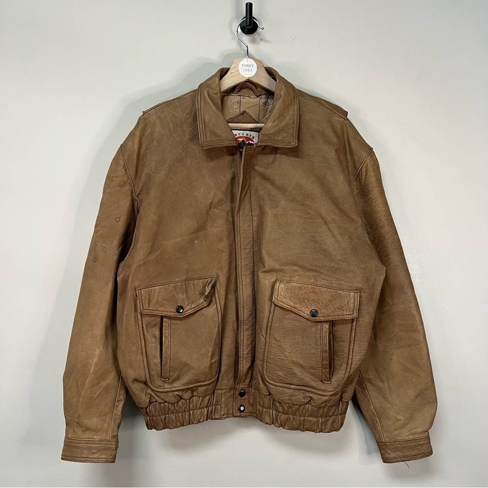 Vintage Boulder Ridge Leather Flight Jacket